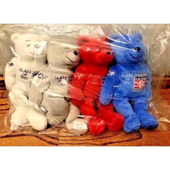 BEANIE Bears REGGIE JACKSON '99 BASEBALL Hall of Fame Set of 4 Collectable - Picture 3 of 12